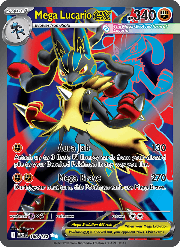 Mega Lucario ex, card 160 from Mega Evolution