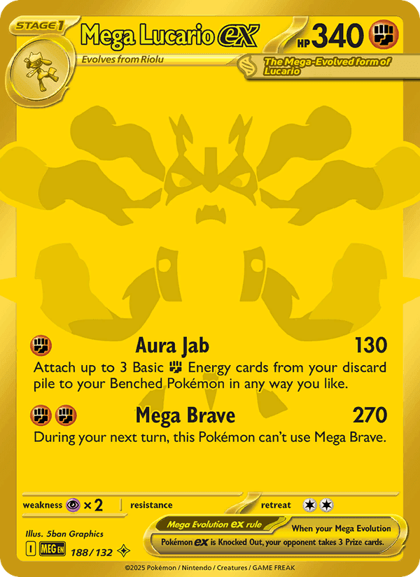 Mega Lucario ex, carte 188 de Mega Evolution