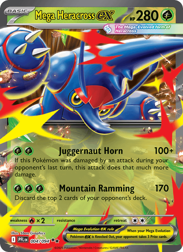 Mega Heracross ex, carta 004 di Phantasmal Flames