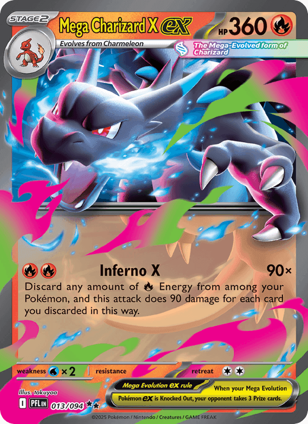 Mega Charizard X ex, carta 013 di Phantasmal Flames