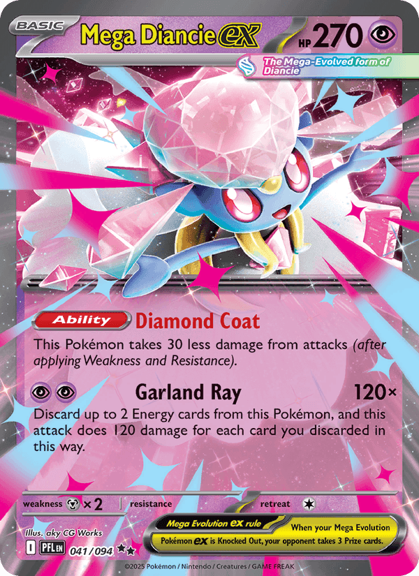 Mega Diancie ex, card 041 from Phantasmal Flames