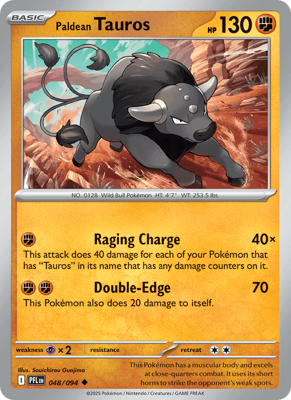 Paldean Tauros, card 048 from Phantasmal Flames