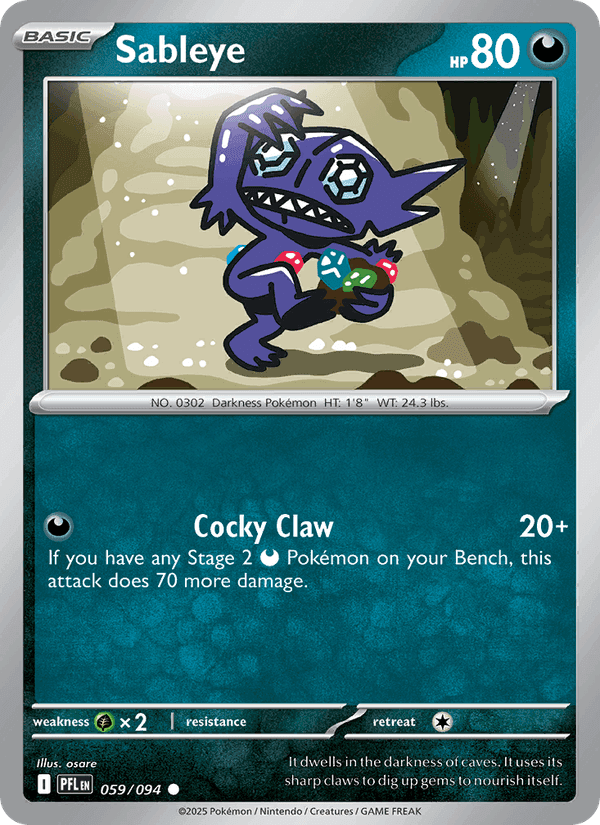 Sableye, card 059 from Phantasmal Flames