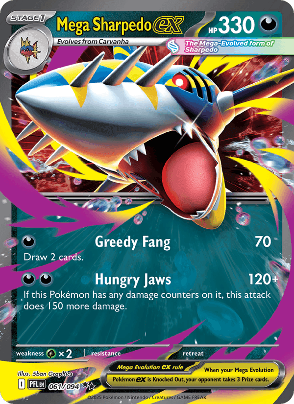Mega Sharpedo ex, card 061 from Phantasmal Flames