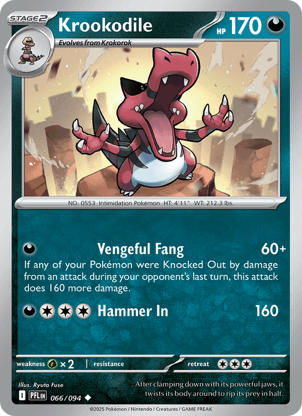 Krookodile, card 066 from Phantasmal Flames