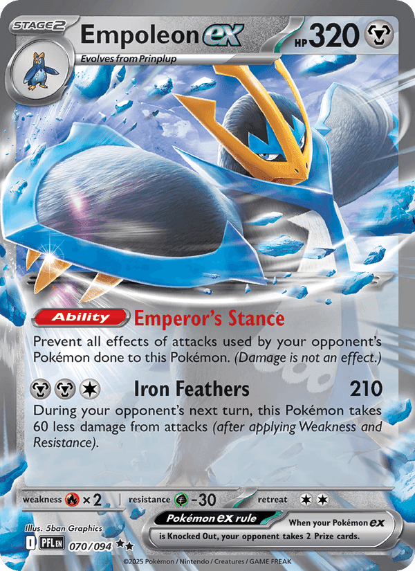 Empoleon ex, card 070 from Phantasmal Flames