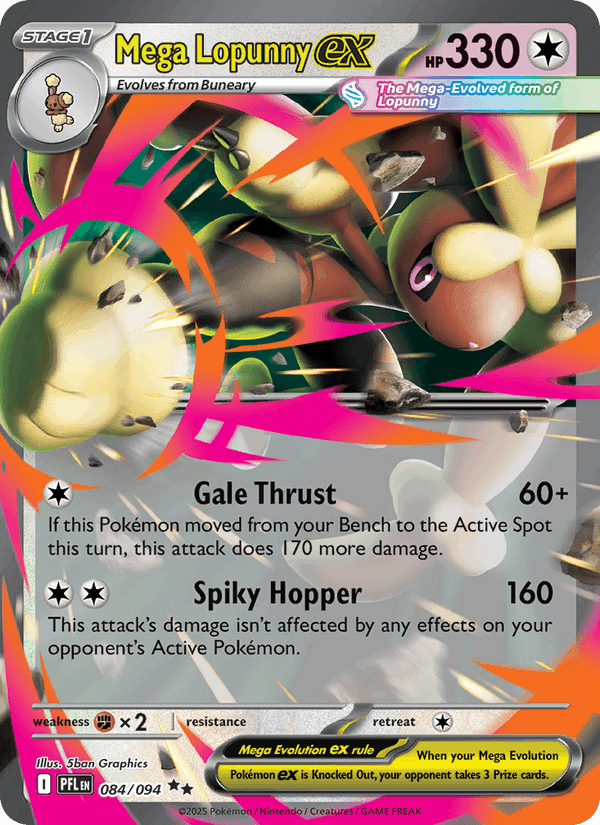Mega Lopunny ex, card 084 from Phantasmal Flames