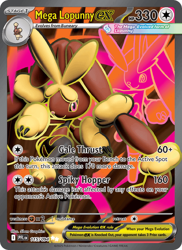 Mega Lopunny ex, card 115 from Phantasmal Flames