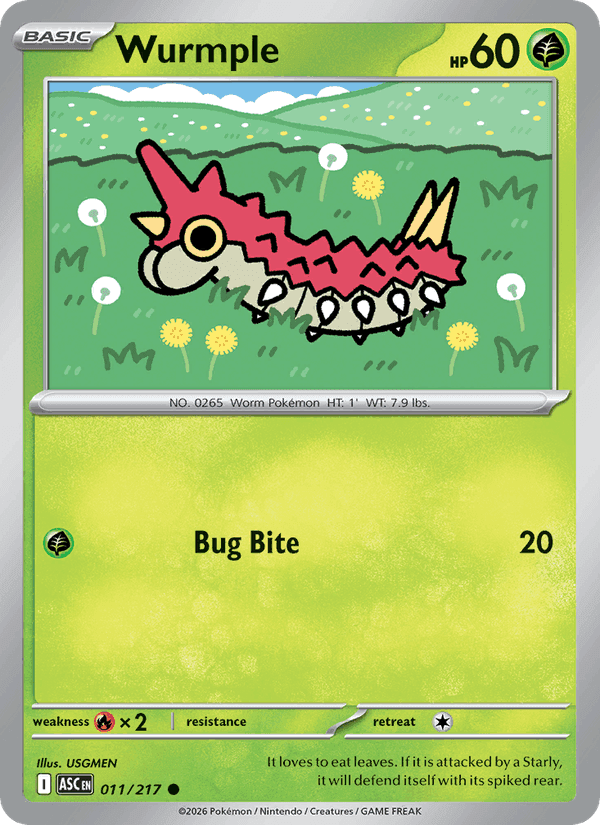 Wurmple, card 011 from Ascended Heroes