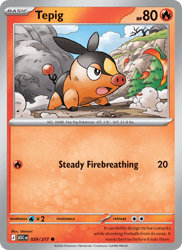 Tepig, card 029 from Ascended Heroes