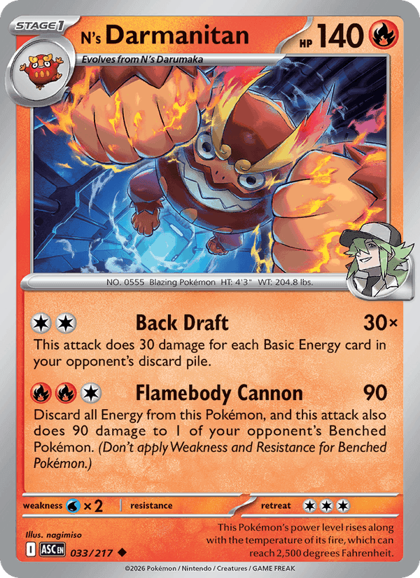 N's Darmanitan, card 033 from Ascended Heroes