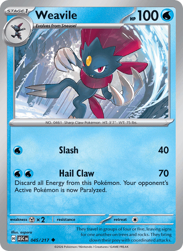 Ascended Heroes の 045 番、Weavile