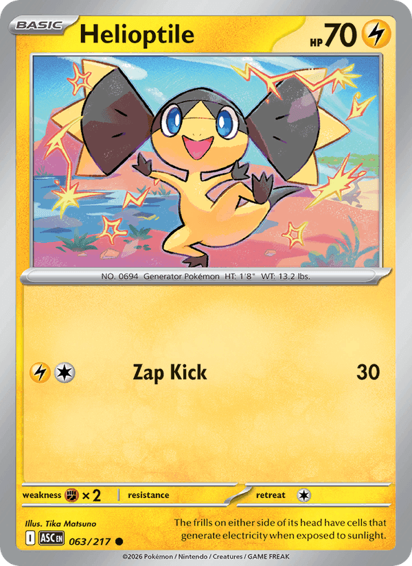 Helioptile, card 063 from Ascended Heroes