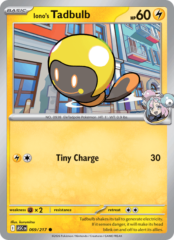 Iono's Tadbulb, card 069 from Ascended Heroes
