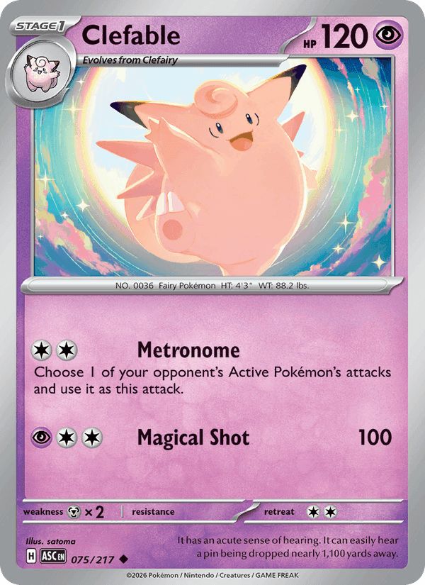 Clefable, carta 075 di Ascended Heroes