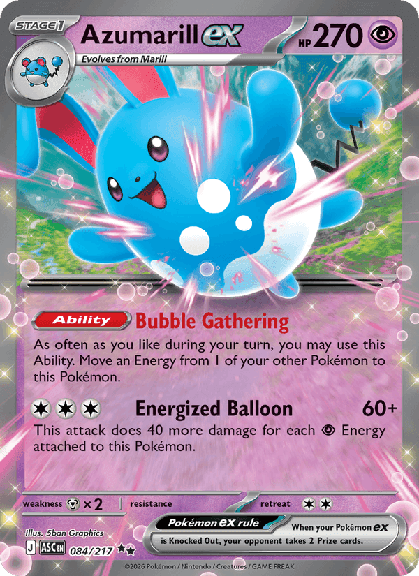 Azumarill ex, card 084 from Ascended Heroes