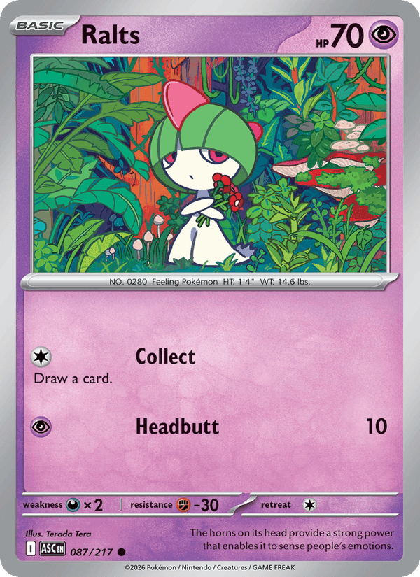 Ralts, card 087 from Ascended Heroes