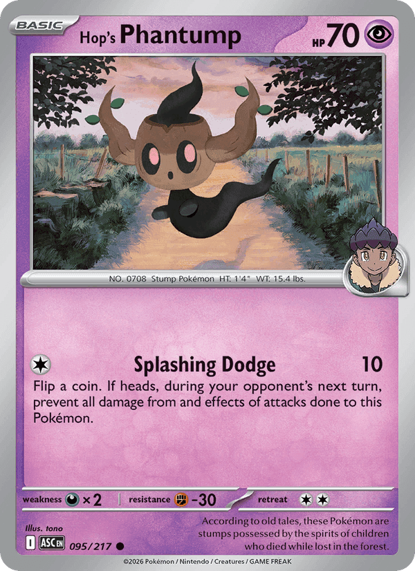 Hop's Phantump, card 095 from Ascended Heroes