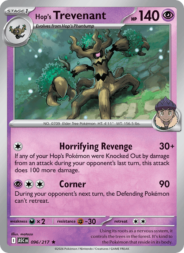 Hop's Trevenant, carte 096 de Ascended Heroes