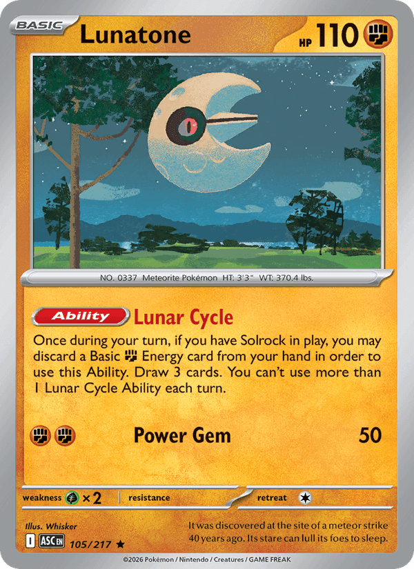 Lunatone, carta 105 di Ascended Heroes
