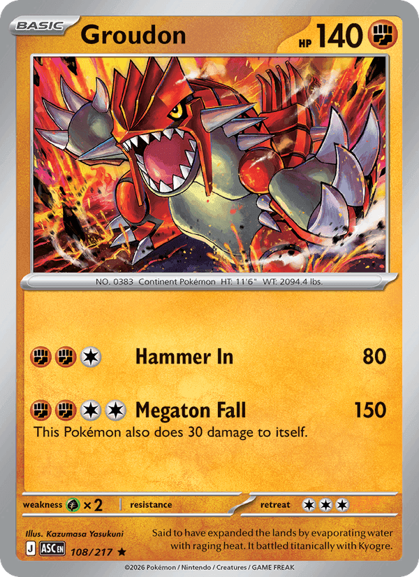 Groudon, carta 108 di Ascended Heroes