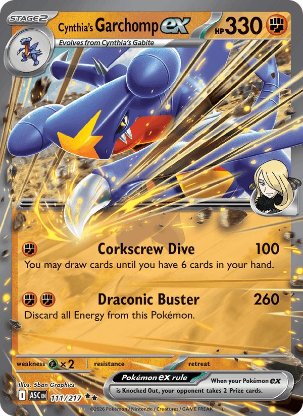 Cynthia's Garchomp ex, card 111 from Ascended Heroes