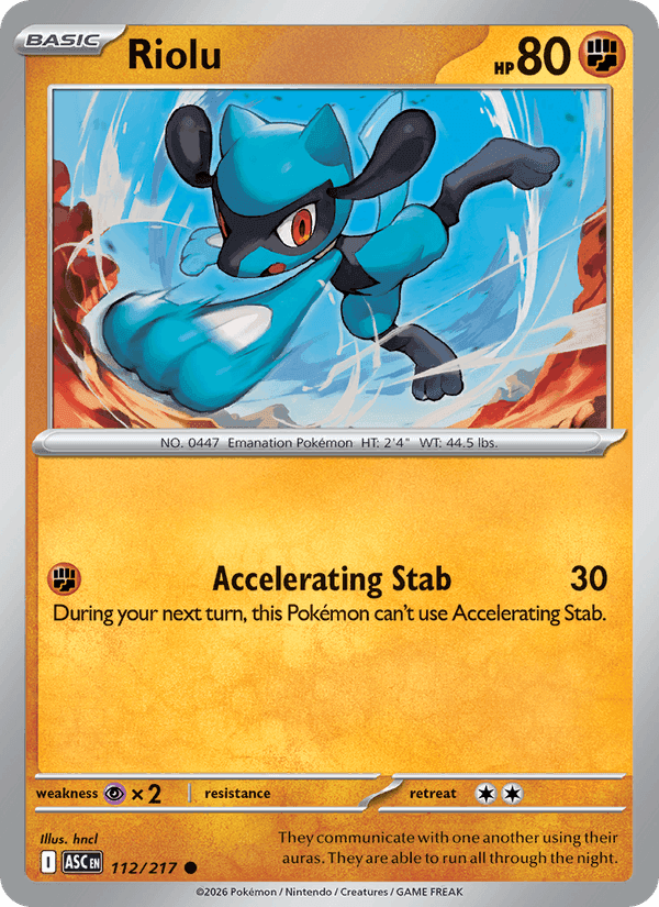 Riolu, card 112 from Ascended Heroes