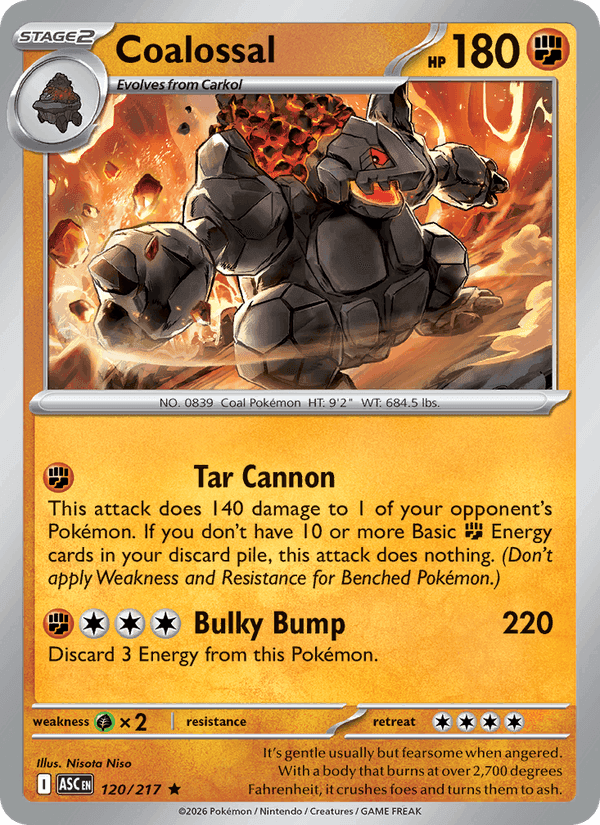 Coalossal, card 120 from Ascended Heroes
