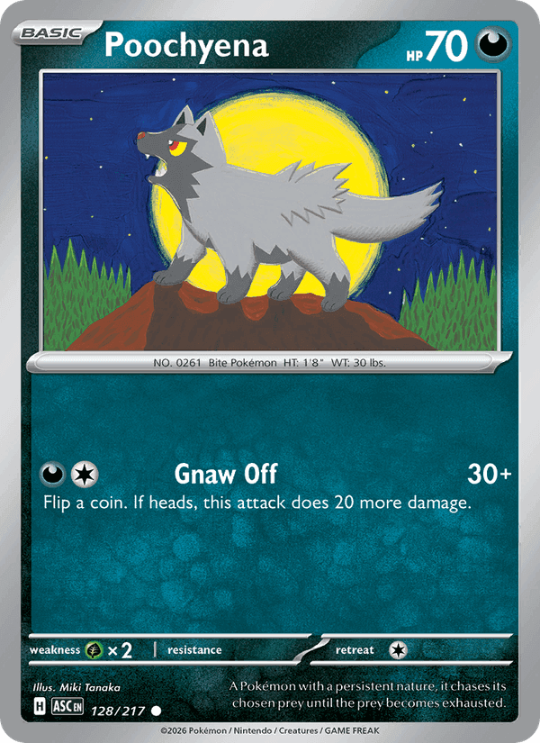 Poochyena, card 128 from Ascended Heroes