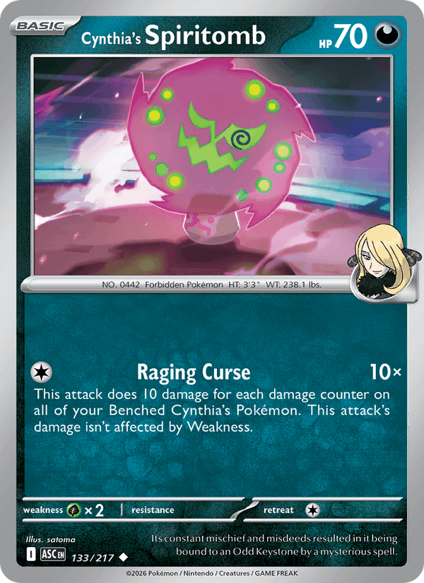 Cynthia's Spiritomb, card 133 from Ascended Heroes