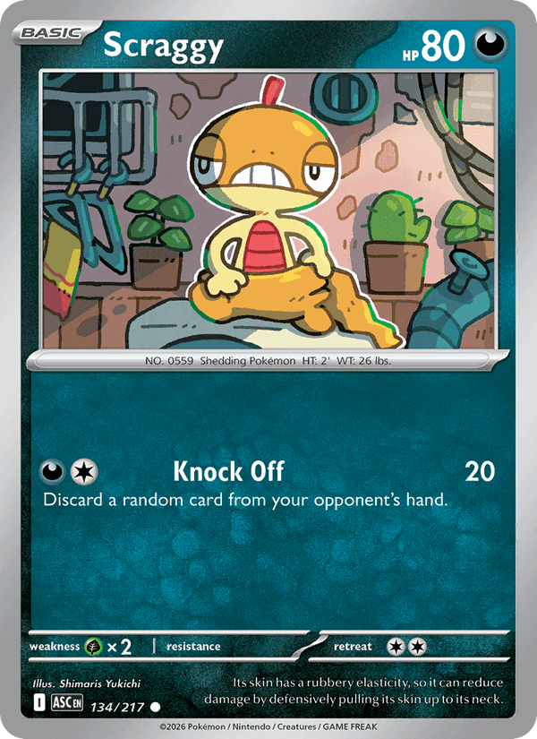 Scraggy, card 134 from Ascended Heroes