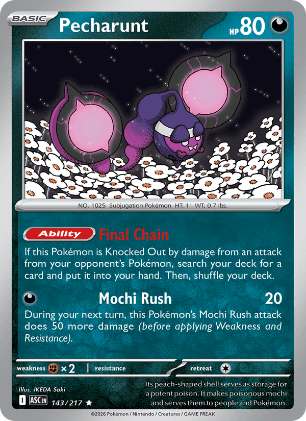 Pecharunt, card 143 from Ascended Heroes