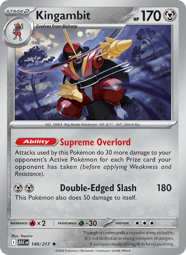 Kingambit, card 148 from Ascended Heroes