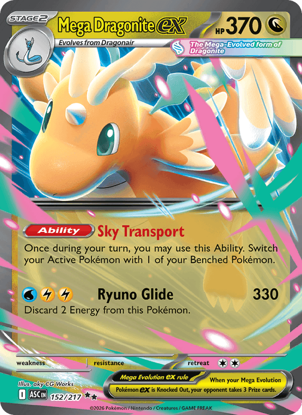 Mega Dragonite ex, card 152 from Ascended Heroes