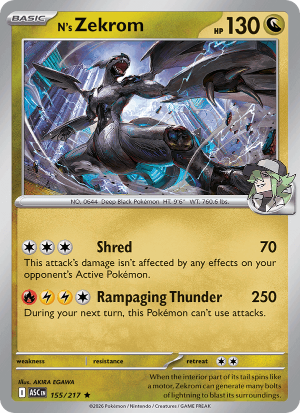 N's Zekrom, card 155 from Ascended Heroes