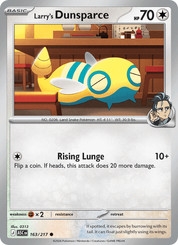 Larry's Dunsparce, card 163 from Ascended Heroes
