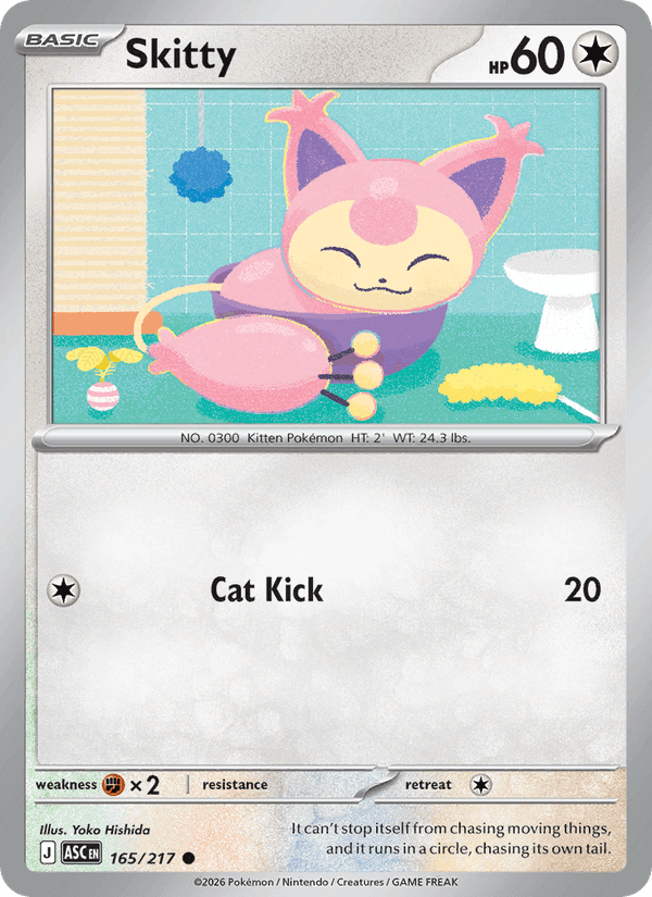 Skitty, carte 165 de Ascended Heroes