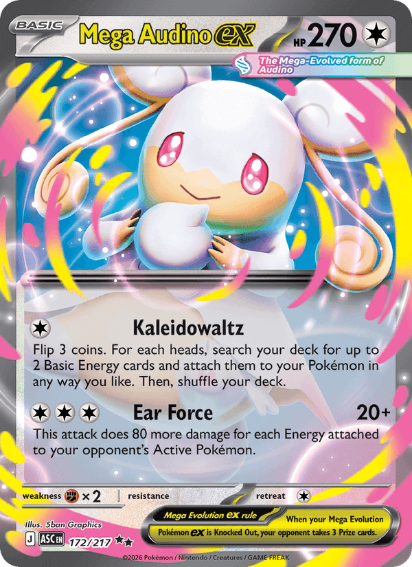 Mega Audino ex, card 172 from Ascended Heroes