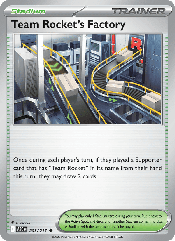 Team Rocket's Factory, carta 203 di Ascended Heroes