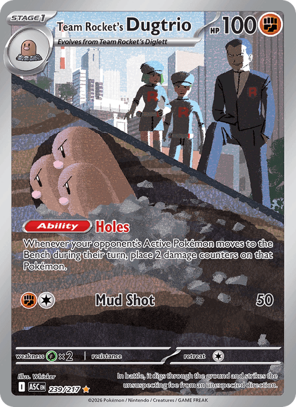 Team Rocket's Dugtrio, carta 239 di Ascended Heroes
