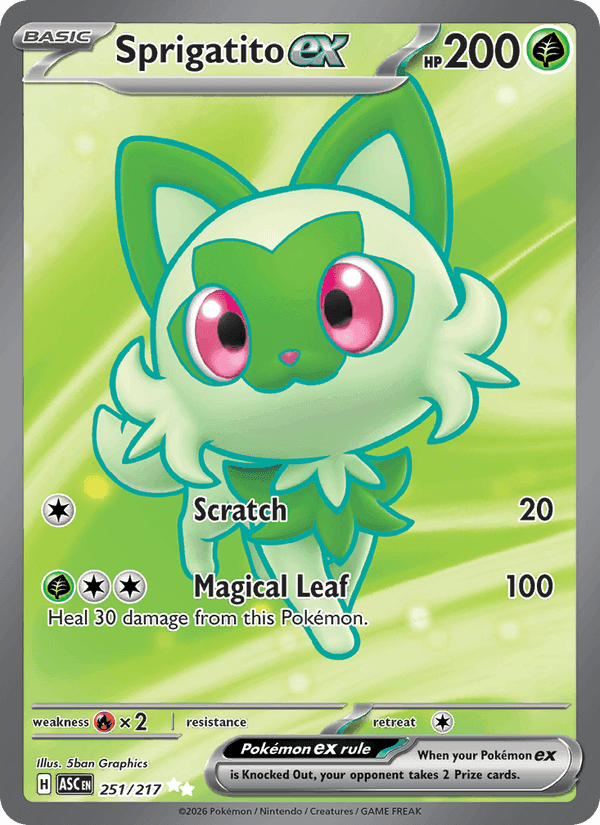 Sprigatito ex, card 251 from Ascended Heroes