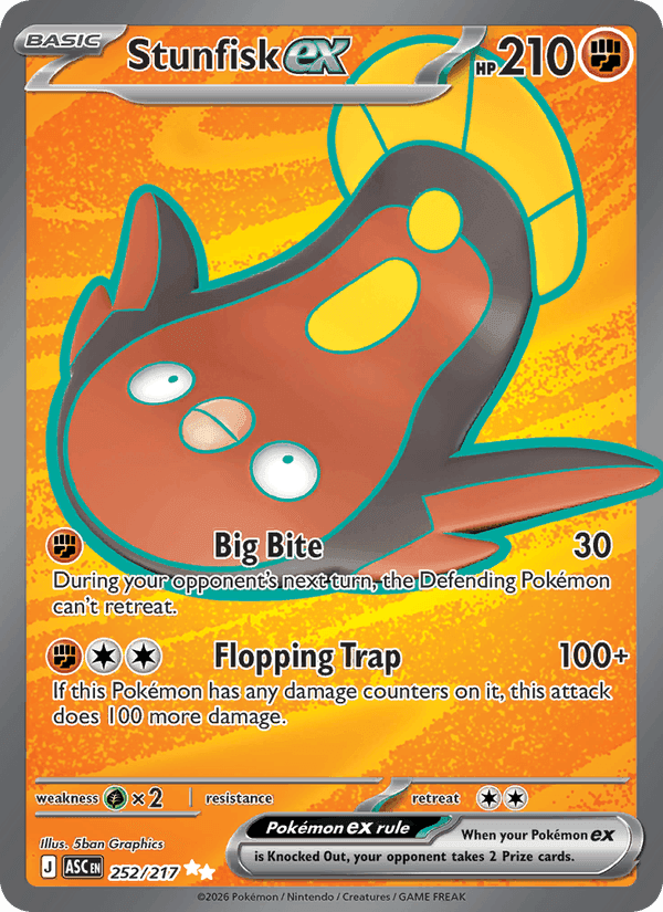 Stunfisk ex, card 252 from Ascended Heroes