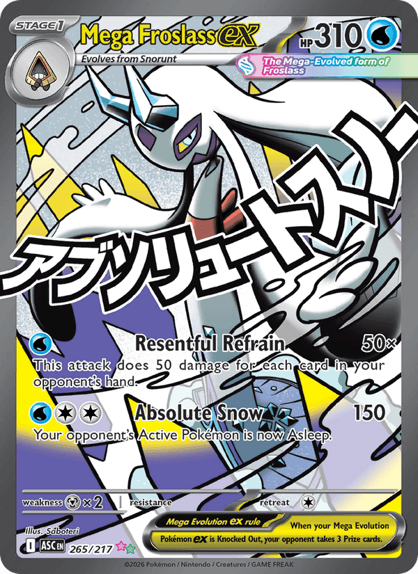 Mega Froslass ex, card 265 from Ascended Heroes