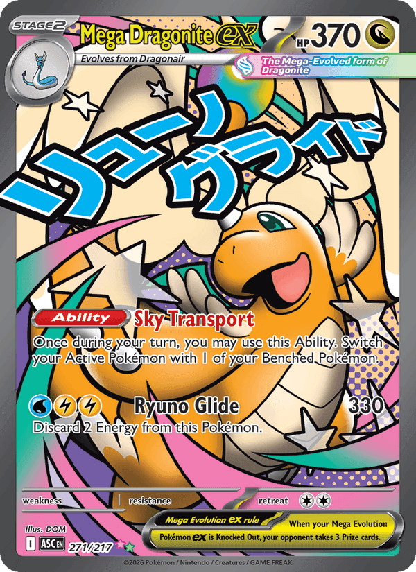 Mega Dragonite ex, card 271 from Ascended Heroes