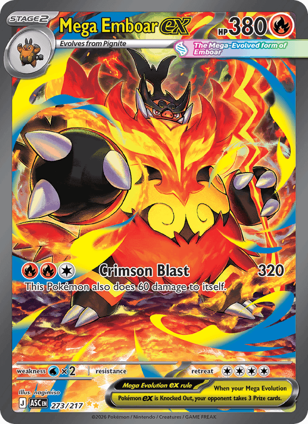 Mega Emboar ex, carte 273 de Ascended Heroes