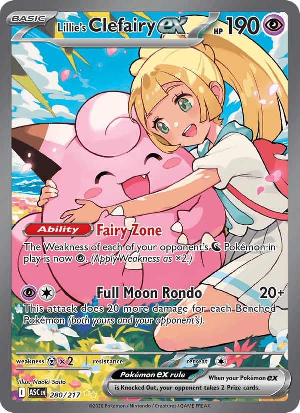 Lillie's Clefairy ex, carte 280 de Ascended Heroes