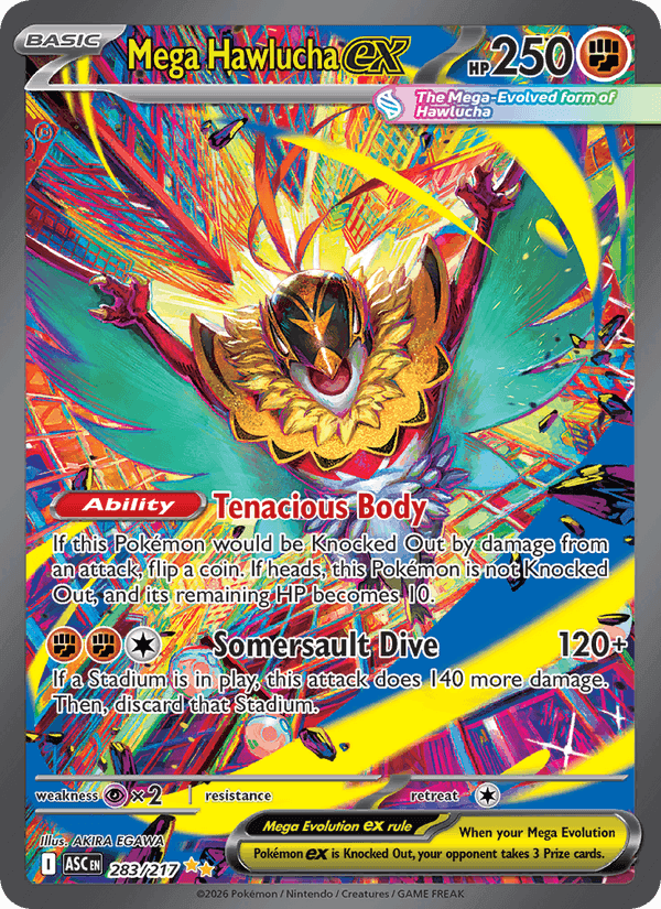 Ascended Heroes の 283 番、Mega Hawlucha ex