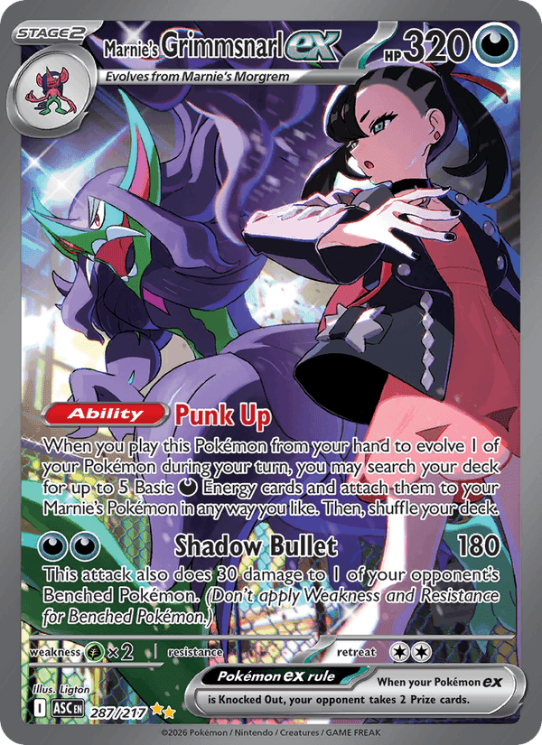 Marnie's Grimmsnarl ex, carte 287 de Ascended Heroes