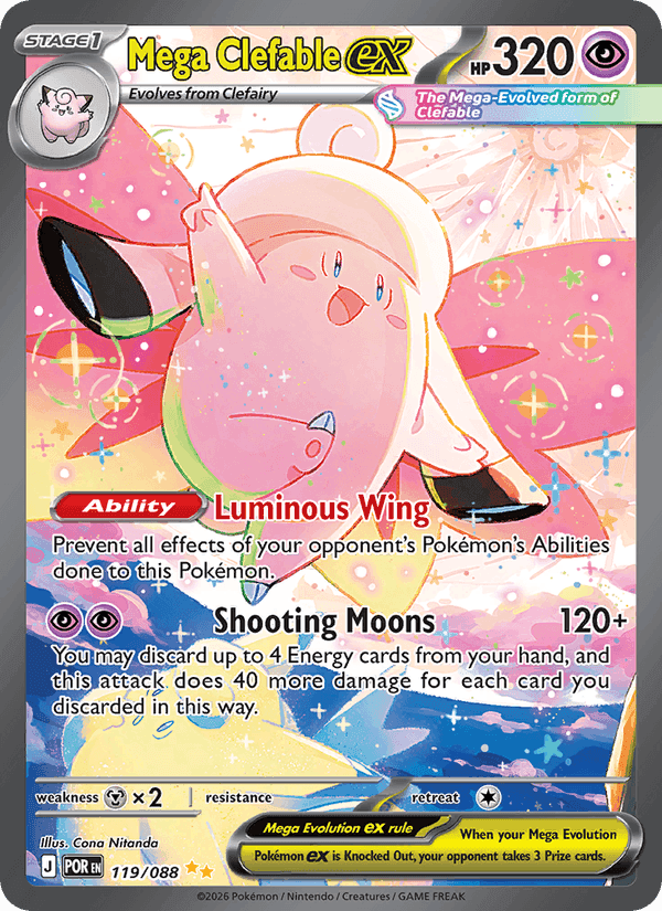 Mega Clefable ex, card 119 from Perfect Order