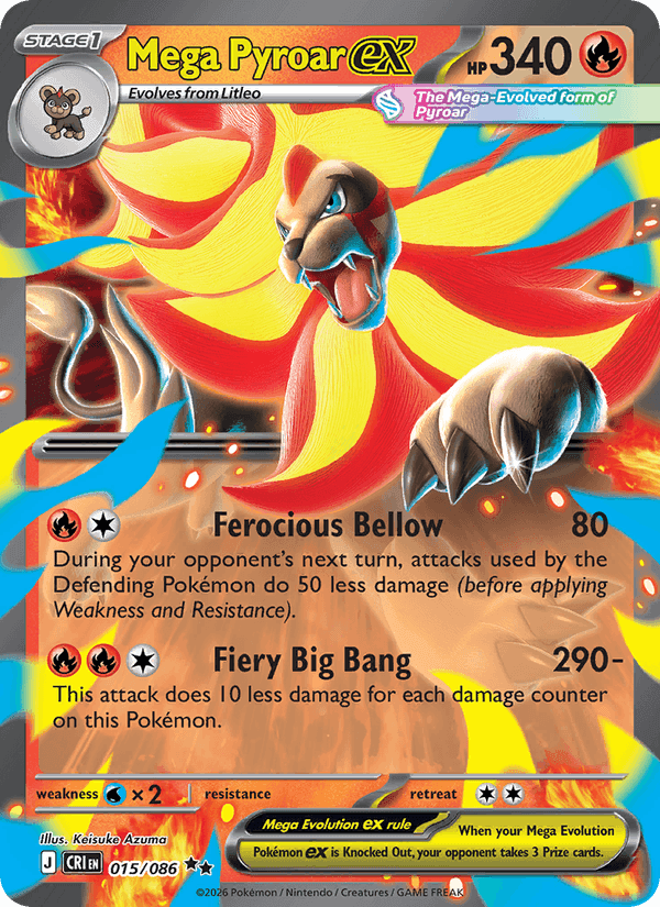 Mega Pyroar ex, carta 015 di Chaos Rising